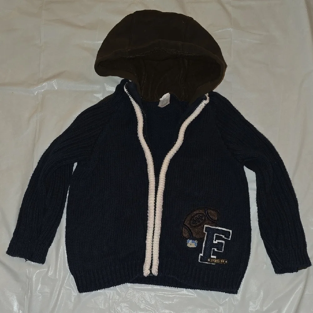 Carters Boys Hooded Zip Up Football Sweater 18M